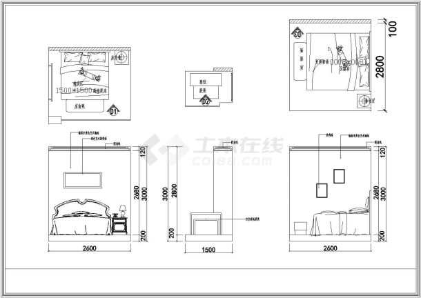 某地区家纺城建筑设计cad装修施工图-图二