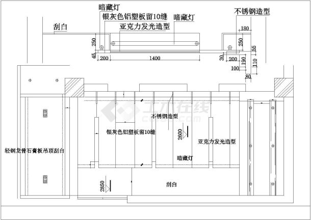 某地区大型综合办公室建筑设计装修图-图一