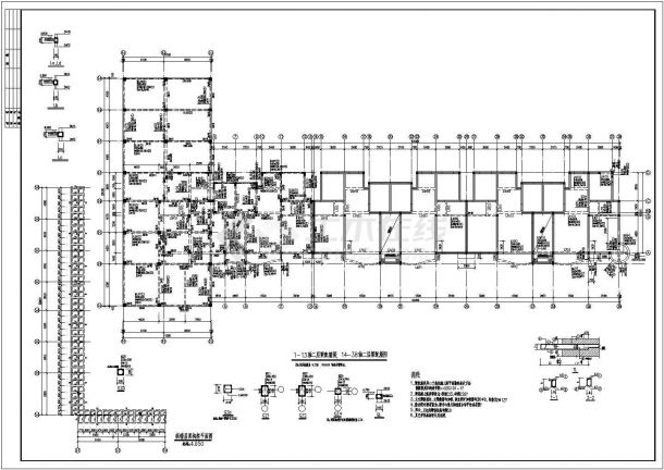 六层混合结构住宅楼结构施工设计CAD图-图一