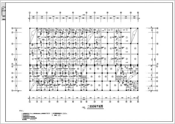 两层底框住宅结构设计施工CAD方案图-图二