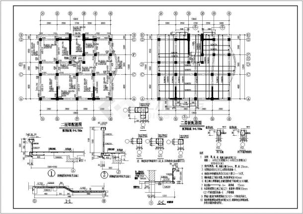二层底框结构设计施工CAD方案图-图一