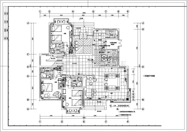 某地区某局接待室电气竣工设计CAD施工图纸-图一
