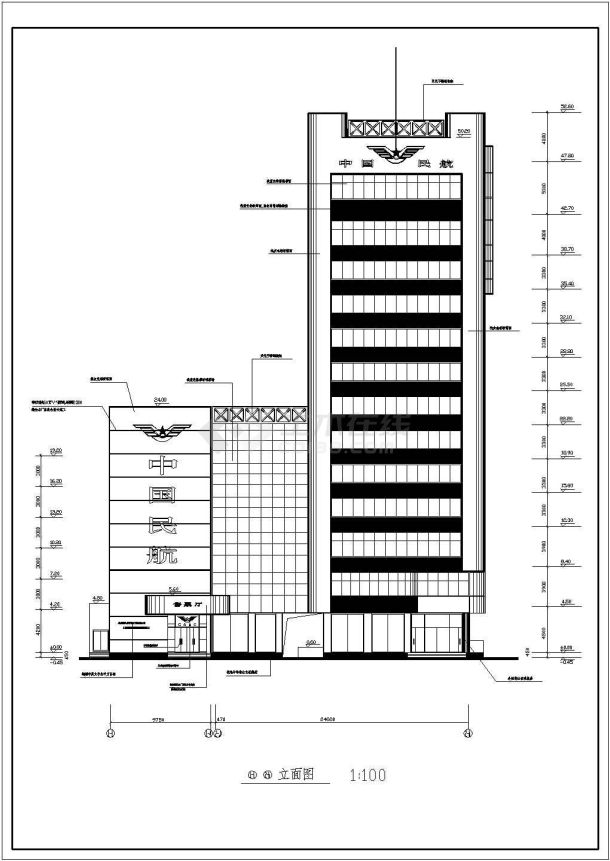 三星级宾馆全套建筑cad施工图-图四
