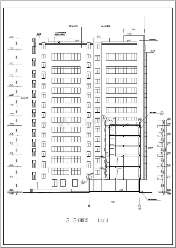 三星级宾馆全套建筑cad施工图-图六