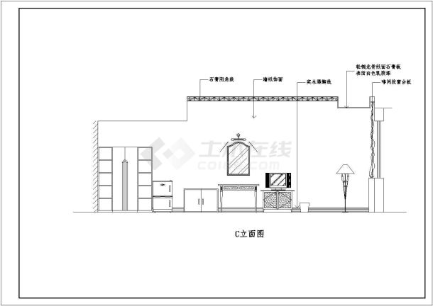 某地区酒店建筑装修设计CAD施工方案图-图二