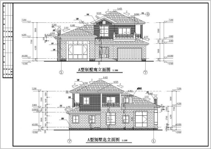 阳光山城A型独立别墅建筑设计CAD施工图_图1