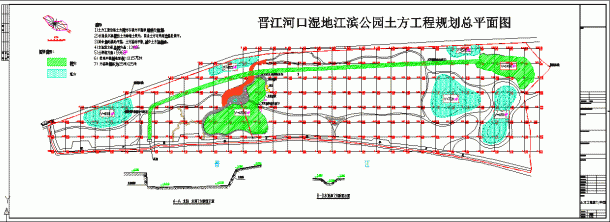 某地湿地江滨公园园林CAD设计施工图-图二