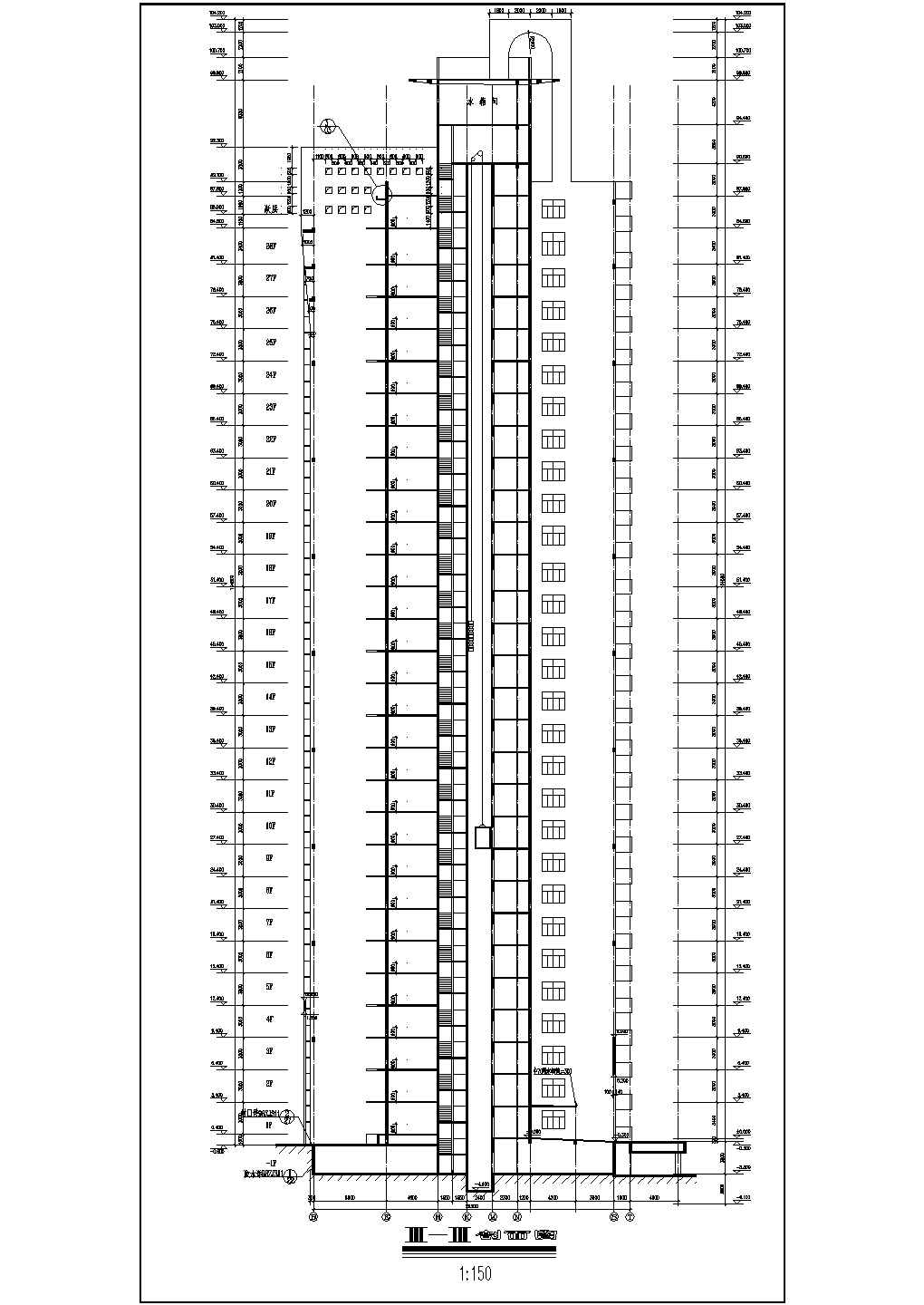高层住宅楼全套施工图的完整的CAD图纸