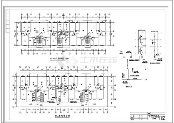 汽配城2# 3#楼全套具体电气设计施工CAD图-图一