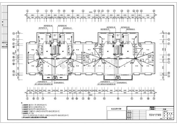 商住宅楼全套具体电气设计施工CAD图-图二