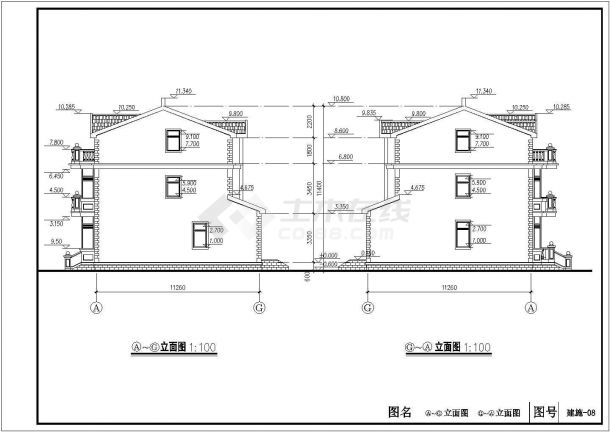 某三层欧式别墅结构设计施工图（含建筑设计）-图二