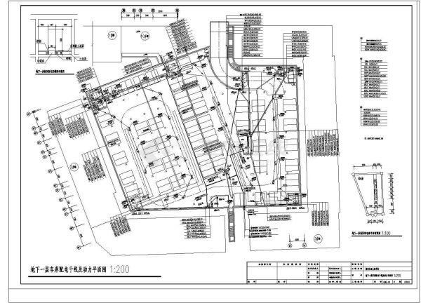 某地区社区教育小区A区车库电CAD图-图一