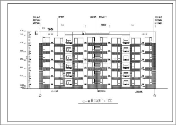 多层住宅建筑cad施工图-图一