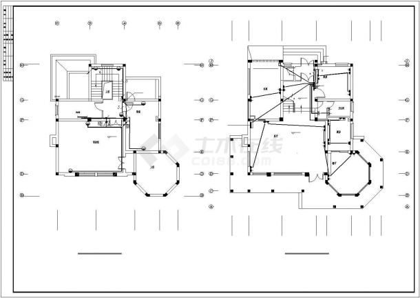 某地区某2号别墅电气设计cad施工图-图一