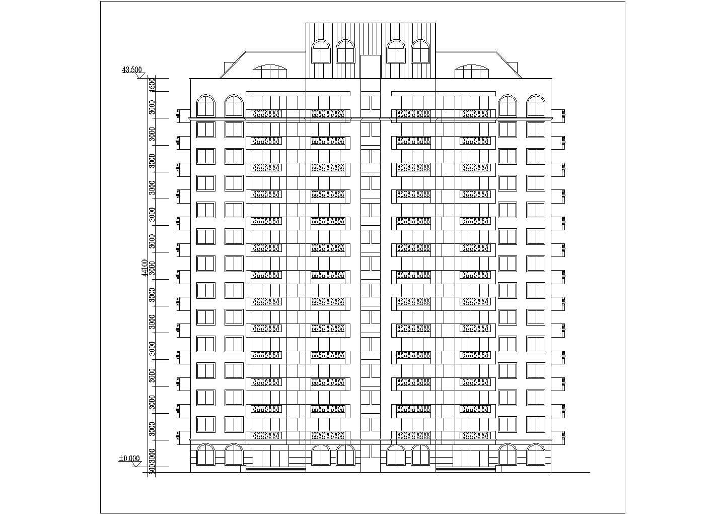 高层住宅平立面图的完整CAD图纸