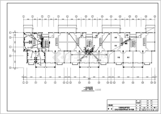六层住宅楼照明全套具体电气设计施工cad图-图二