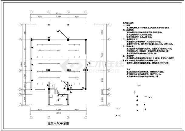 某地区小别墅电气（含土建图）设计cad施工图-图二