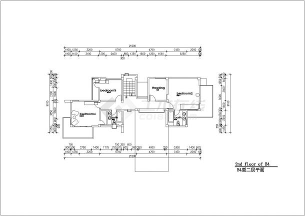 B-4楼建筑设计方案全套CAD平面图-图二