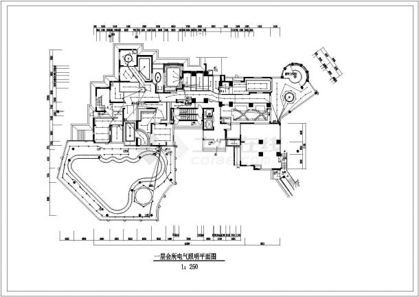 高级休闲会全套电气设计施工CAD图-图二