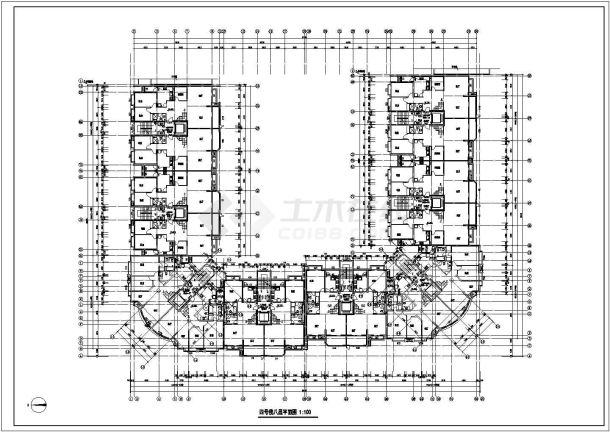 围合式坡顶小高层住宅全套cad施工图-图二