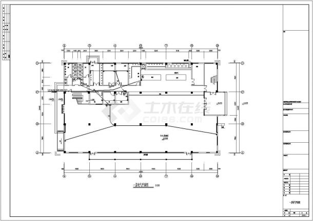 某食堂电气cad施工平面图纸全套-图二