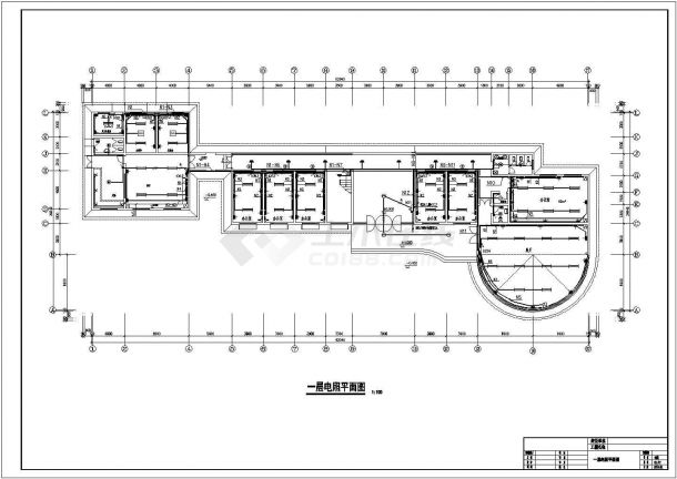 某地区大型办公楼电气设计方案施工图纸（共7张）-图二