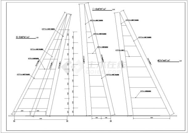 某高层建筑屋顶22米高的避雷钢结构施工图-图二