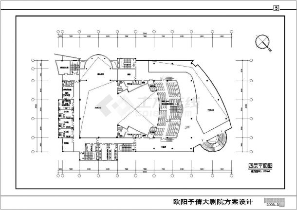 浏阳大剧院建筑设计CAD施工方案图-图二