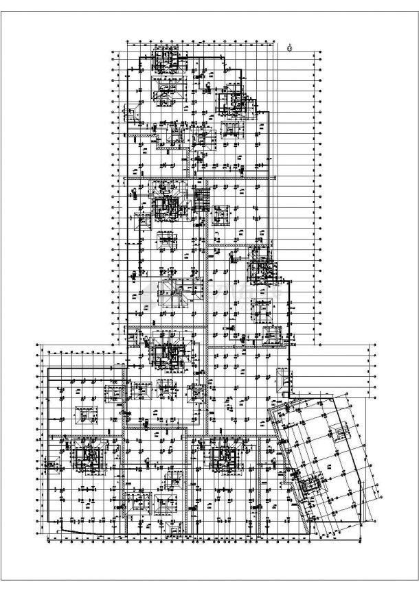 某高层大厦全套结构设计CAD施工图纸-图一