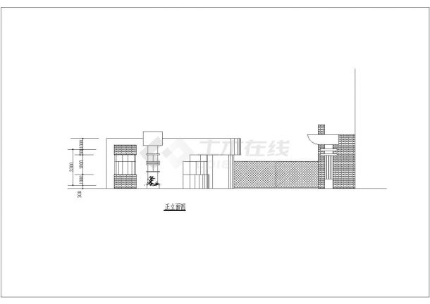 某地区小区8种大门建筑设计装修图纸-图一