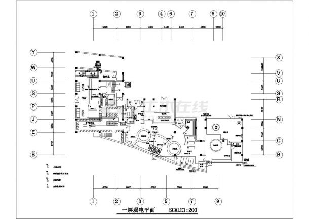 休闲会所全套电气设计施工CAD图方案-图二