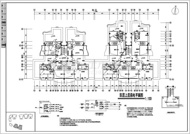 12.5层商住楼电气设计全套cad施工图-图一