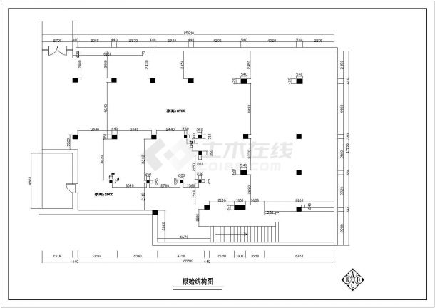 某地区网吧建筑设计cad装修施工图-图二