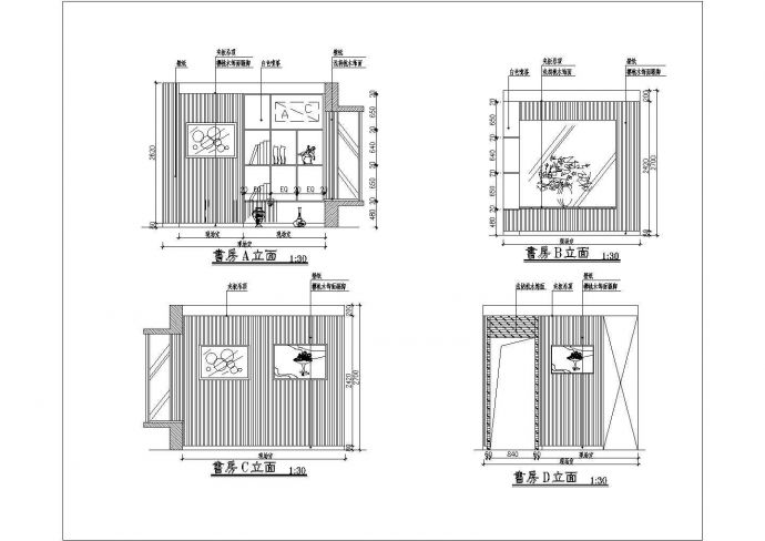 某高级小区样板房建筑设计cad装饰施工图_图1