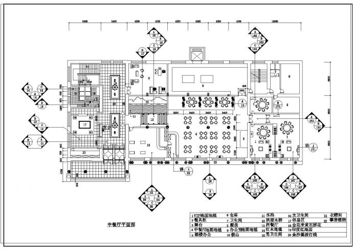 中式餐厅室内设计施工图CAD文件_图1