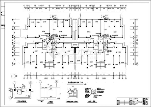 小高层住宅全套详细施工和电气设计CAD图-图一