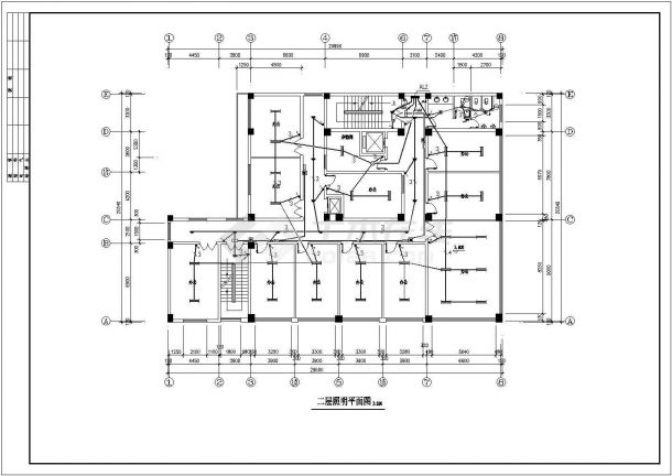 招待所全套详细电气设计与施工CAD图-图二