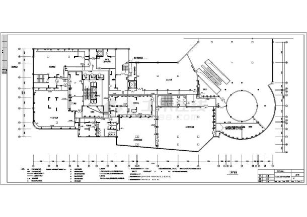 某地区通信中心机房弱电设计CAD图-图一