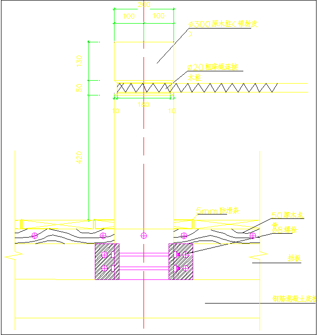 某地区木拱桥路桥设计方案CAD图纸