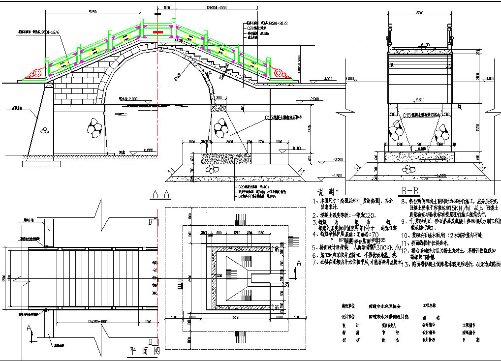 某地全套古典拱桥路桥结构设计cad