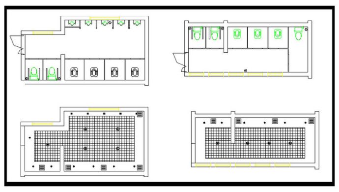 公共厕所平面与顶面_图1