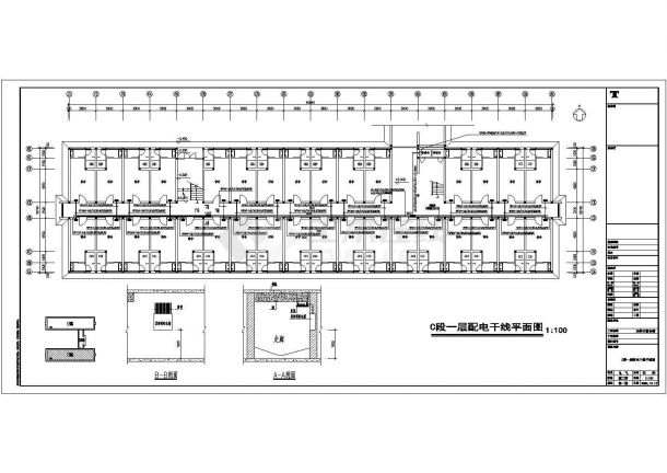 上海某大学学生宿舍楼电气设计cad施工图-图二