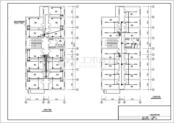 某地区三层食堂和宿舍楼电气设计cad施工图-图一