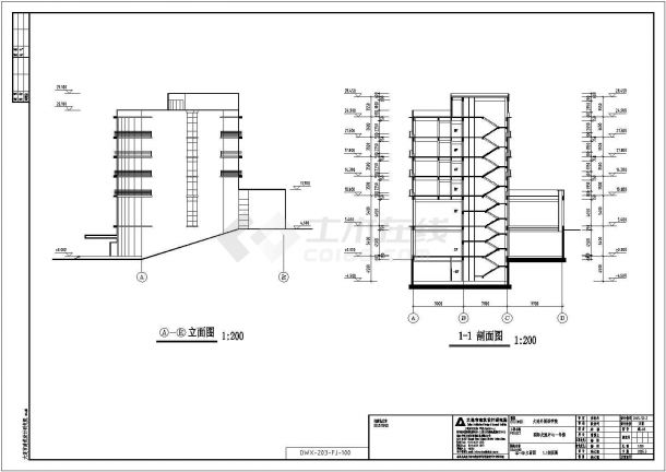 某大学六层框架结构外教公寓楼建筑设计方案图-图二