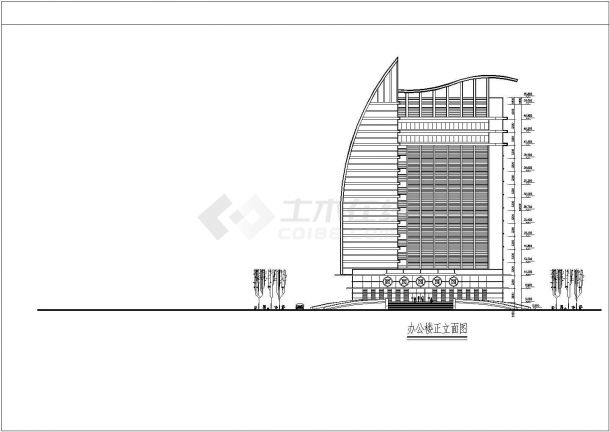 某地框架结构十六层公路局办公楼建筑设计施工图-图一