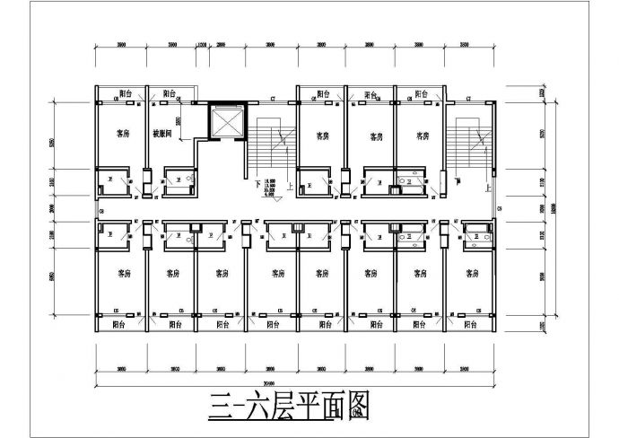 单位院内宾馆建筑方案全套CAD平面图_图1