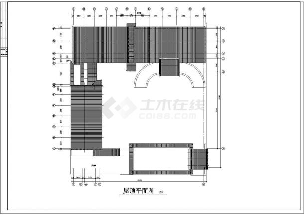 北京四合院式的别墅设计cad施工图纸-图一