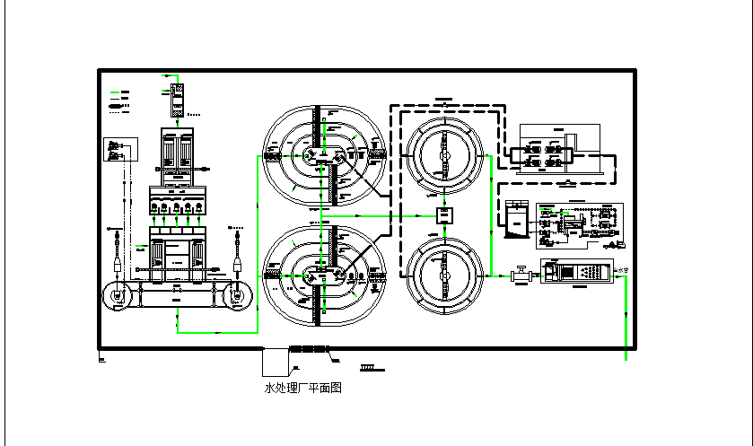 水处理厂平面设计流程图