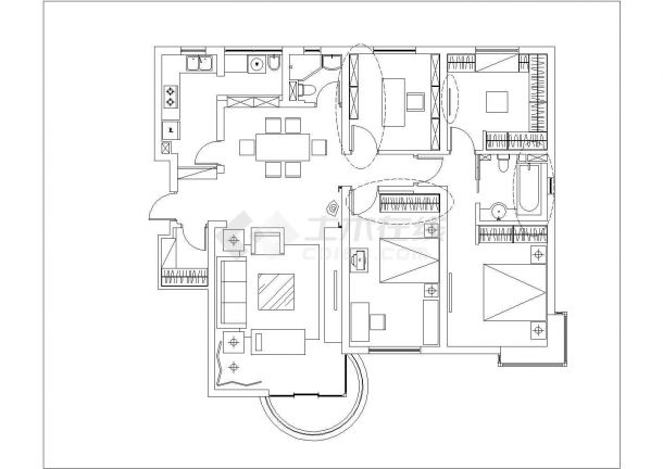 某公馆电气施工CAD设计方案图纸-图一