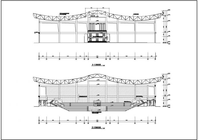灯光球场建筑施工CAD设计方案图纸_图1